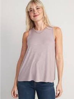 Old Navy Silver Gray (Light Mauve) Luxe Sleeveless Slub-Knit Tank for Women